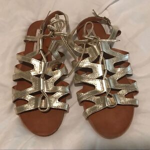 Gold Steve Madden gladiator sandals